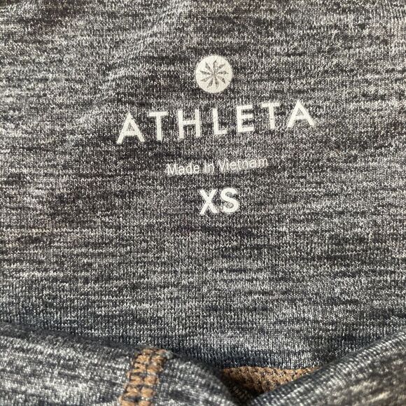 Athleta Revelation Capri Leggings SIZE XS Charcoal Gray Brown Striped Stitching - Picture 4 of 9